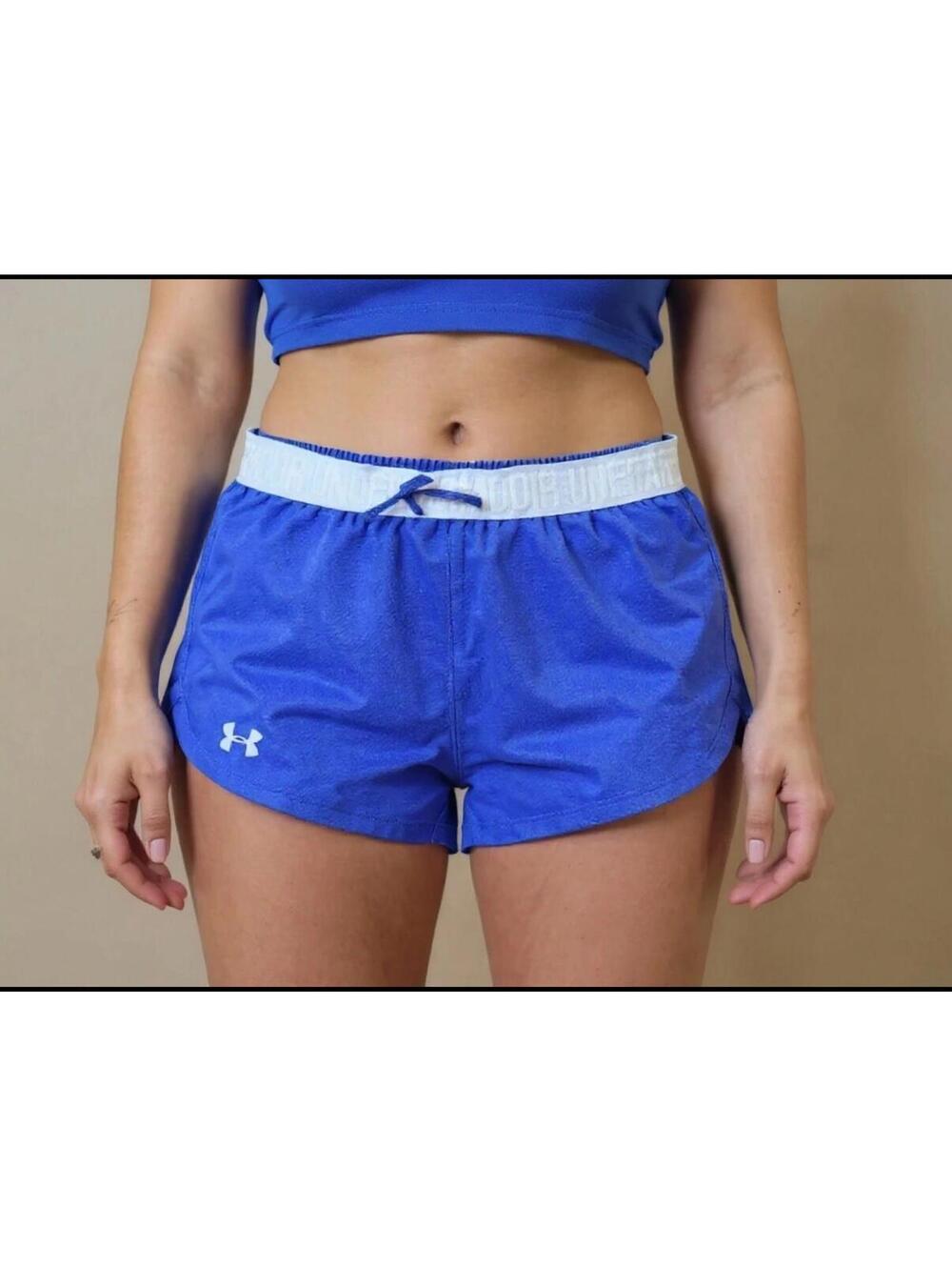 Women’s Under Armour Play Up 3.0 Heatgear Shorts. Sz Small & Blue Athletic Gym